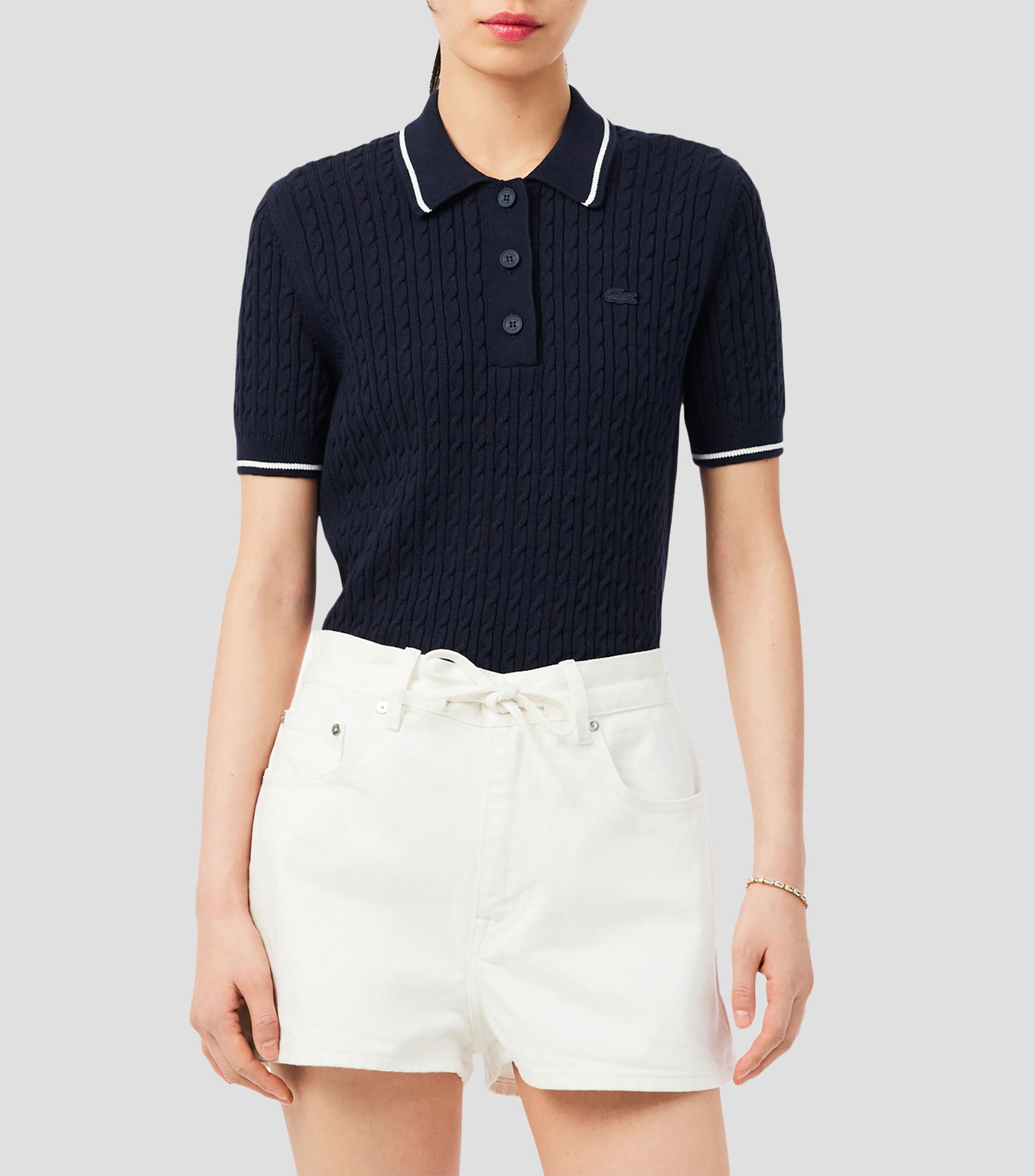 Suéter cuello tipo polo Mujer
